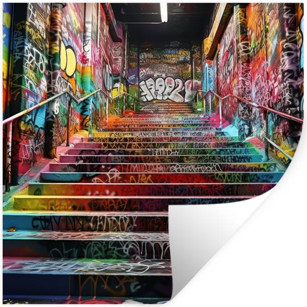 WANDTATTOO Treppe Polypropylen - 50 x 50 x 1 cm