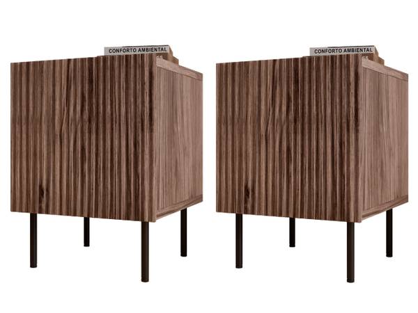 Nachttisch Tacos 2er-Set Braun - Holzwerkstoff - 45 x 53 x 41 cm
