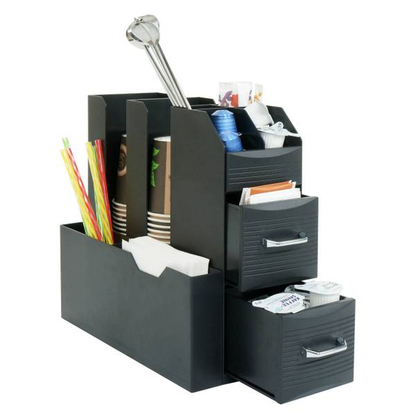 Koffiestation voor accessoires L97 zwart - kunststof - 14 x 29 x 33 cm