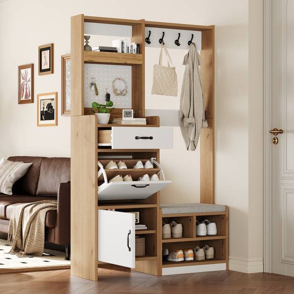 Garderobenset BAZoom457 Ⅳ Braun - Holzwerkstoff - 180 x 109 cm
