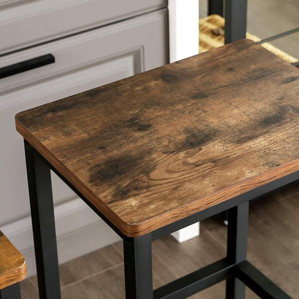 2er-Set Barhocker im Industrie-Design Braun - Holzwerkstoff - 30 x 65 x 40 cm