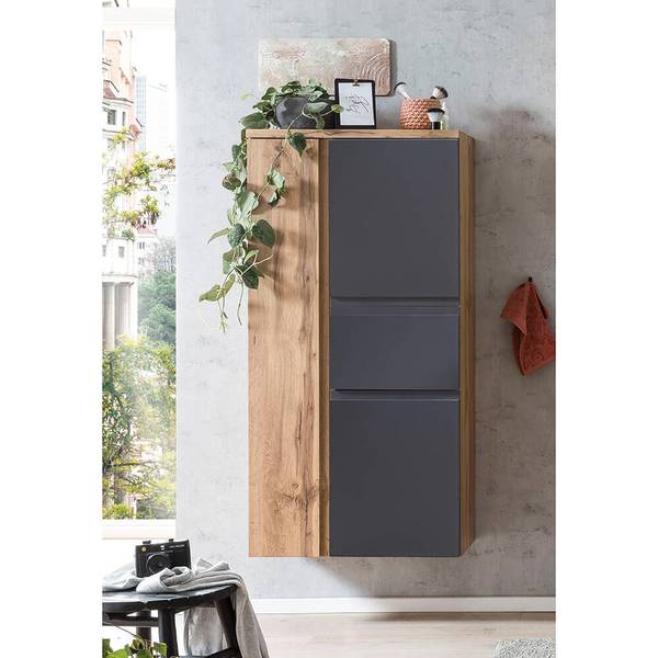 Badmöbel-Set VASTO-03-33 3er-Set Grau - Spiegelglas - 165 x 200 x 35 cm