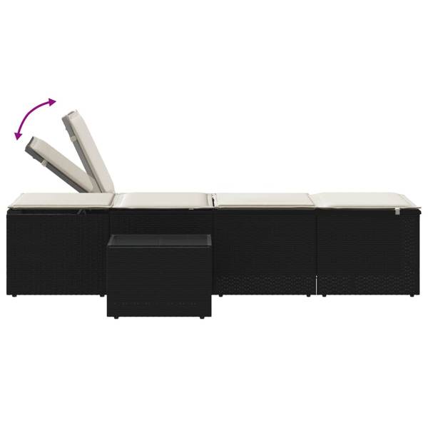 Sonnenliege 3033813 (2er Set) Schwarz