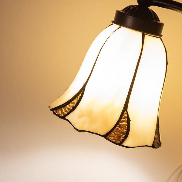 Tiffany Tafellamp Abigail beige - glas - 15 x 46 x 15 cm