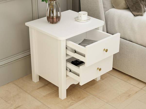 Nachttisch ILIZANA Weiß - Holz teilmassiv - 40 x 50 x 45 cm