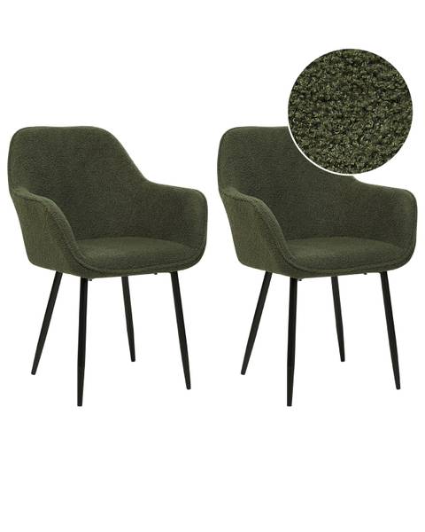 Stuhl ALDEN 2-tlg Schwarz - Dunkelgrün - Grün