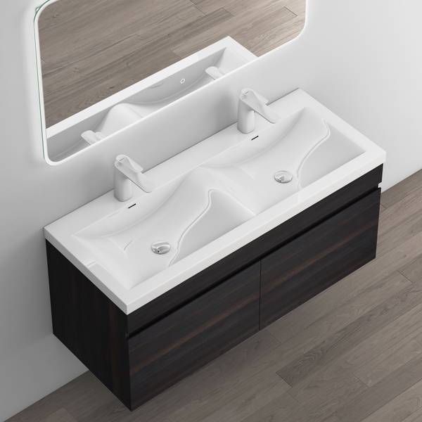 Badmöbel-Set Botanica (2er-Set) Braun - Holzwerkstoff - 144 x 55 x 48 cm