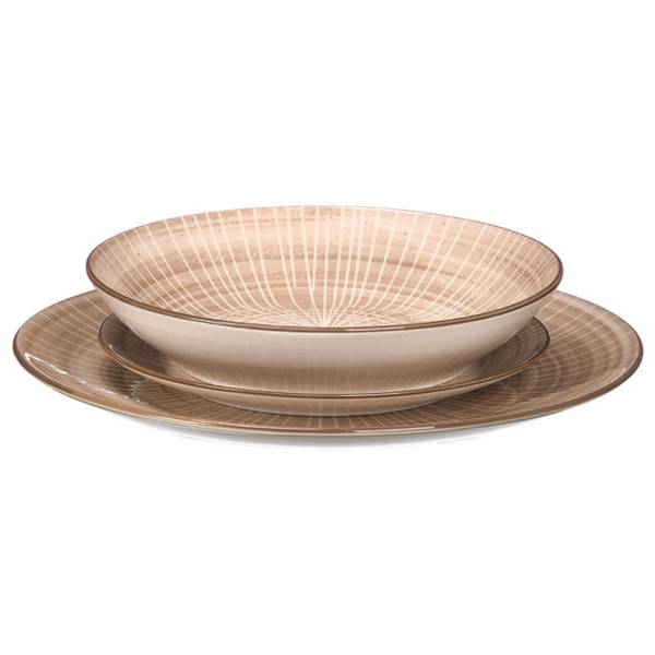 Tellerset 14008 12er Set Braun - Keramik - 28 x 17 x 28 cm
