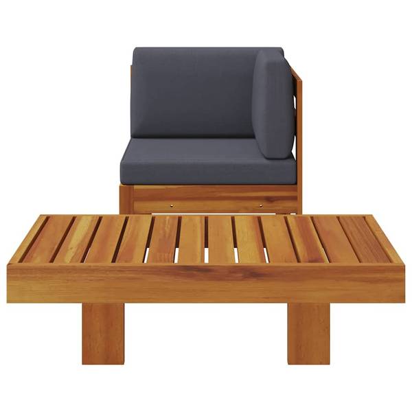 Garten-Sofa-Set 3007925-6 (2-teilig) Dunkelgrau - 100 x 25 x 60 cm