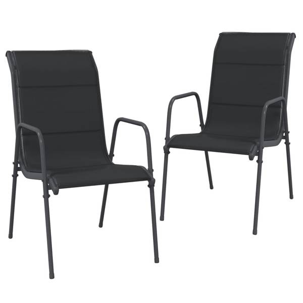 Gartenstühle 2er Set DE650 Schwarz - Metall - 66 x 88 x 51 cm