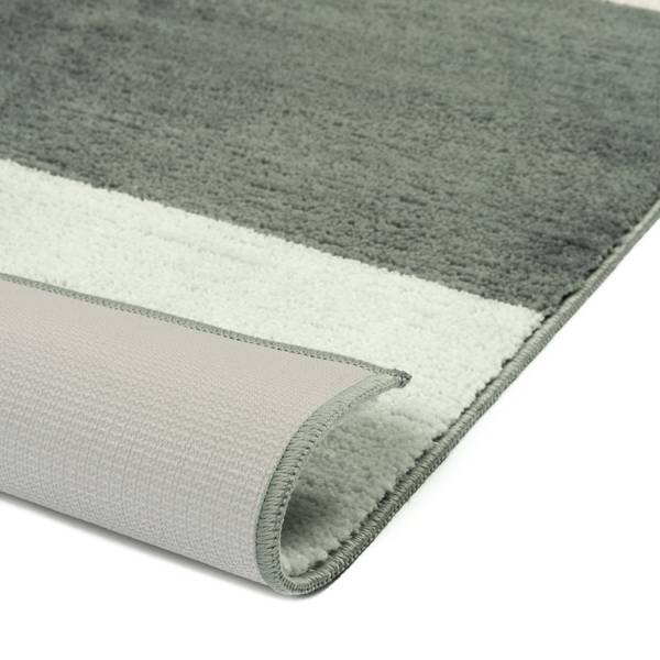 Badematte Horizont Cremeweiß - Grau - Hellgrau - 60 x 90 cm