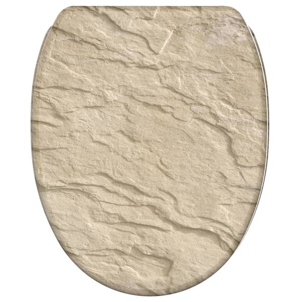 WC-Sitz Sand Stone Braun - Holzwerkstoff - 38 x 6 x 48 cm