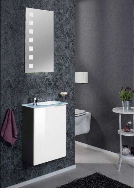 Gäste-WC Set SBC Kara Weiß (3-teilig) Weiß - Holzwerkstoff - 60 x 36 x 81 cm