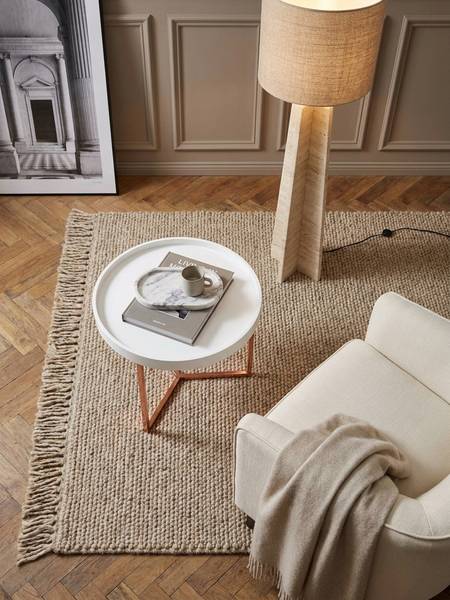 Couchtisch LIA mit abnehmbarem Tablett Bronze - Weiß