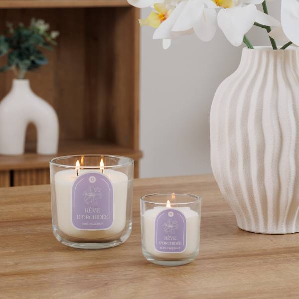 Duftkerze orchidee FLOA Weiß - Wachs - 12 x 12 x 12 cm