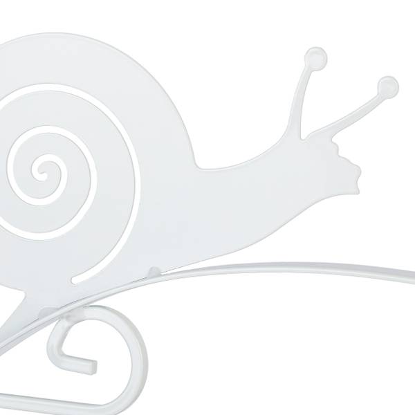 Blumenampelhalterung 2er Set Schnecke Weiß - Eisen - 31 x 30 x 2 cm