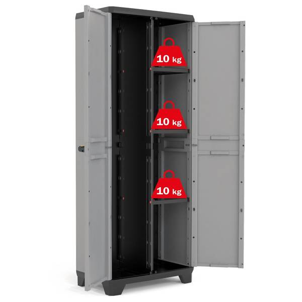 Lagerschrank 434770 Schwarz - Polypropylen - 68 x 173 x 39 cm