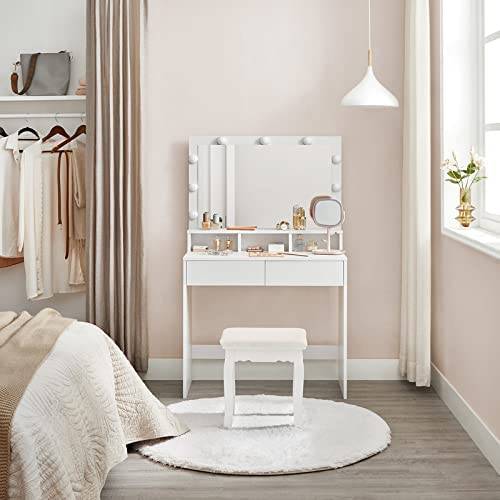 coiffeuse Orūmīyeh Blanc - Bois manufacturé - 40 x 140 x 80 cm