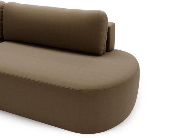 Ecksofa AURIO O Braun - Armlehne davorstehend links - Armlehne beidseitig montierbar - Ecke davorstehend links - Ottomane davorstehend links