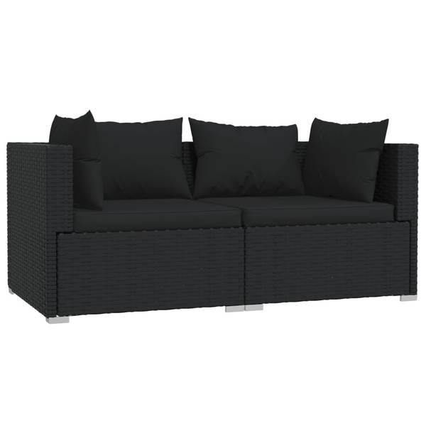 Loungeset 3017302 set van 3 zwart