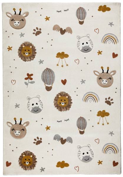 Kinderteppich SUNNY 1 Beige - Braun - Holzwerkstoff - 120 x 1 x 170 cm