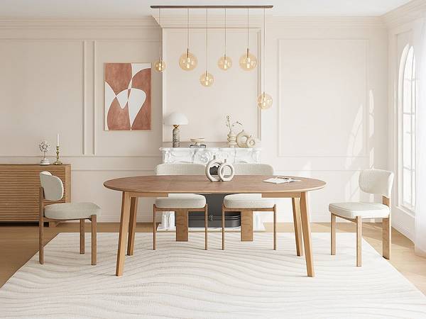 Esstisch MARIZEL Beige - Holz teilmassiv - 200 x 75 x 120 cm