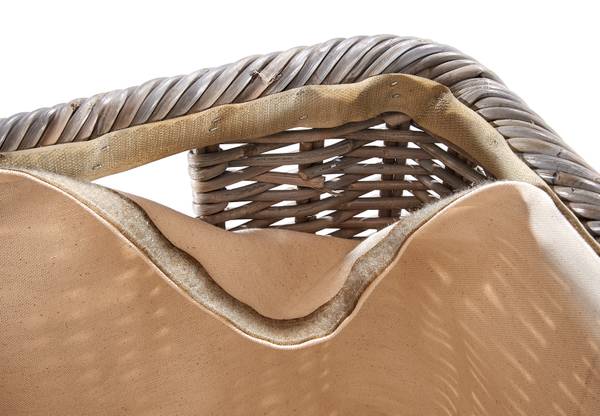 Holztrage JURI Grau - Rattan - 39 x 30 x 55 cm