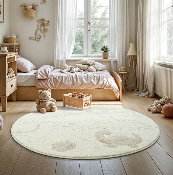 Kinderteppich Elisa Kids B Weiß - Polypropylen - 120 x 1 x 120 cm