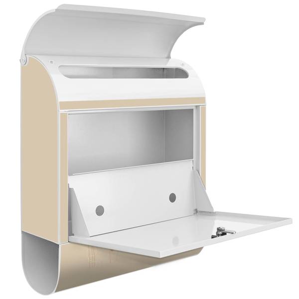 Briefkasten Stahl Große Liebe Weiß - Stahl - 38 x 46 x 13 cm