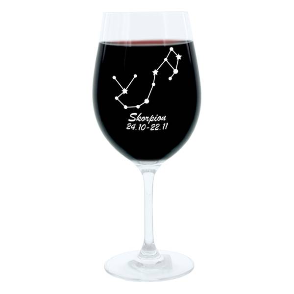 Gravur-Weinglas Sternbild Skorpion Glas - 9 x 23 x 9 cm