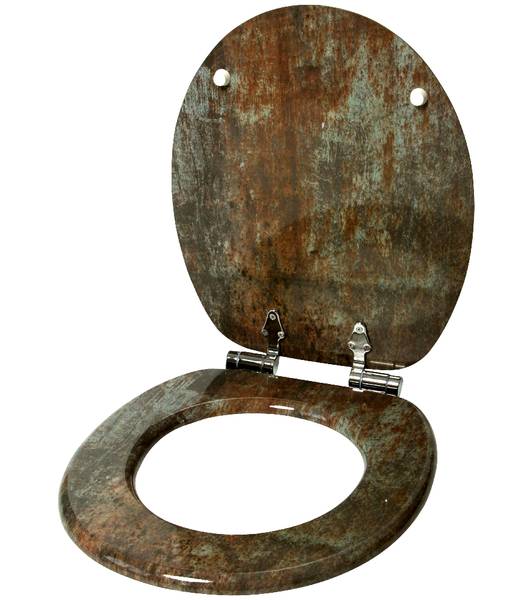 Abattant WC frein de chute Rusty Marron - Bois manufacturé - 38 x 6 x 47 cm