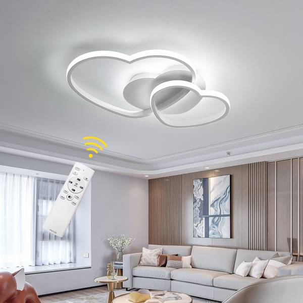 LED-Deckenleuchte Herzförmig A Weiß - Aluminium - Eisen - 33 x 8 x 50 cm