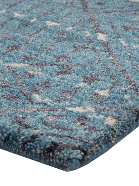 Wollteppich Naturals Blau - Naturfaser - 60 x 2 x 90 cm