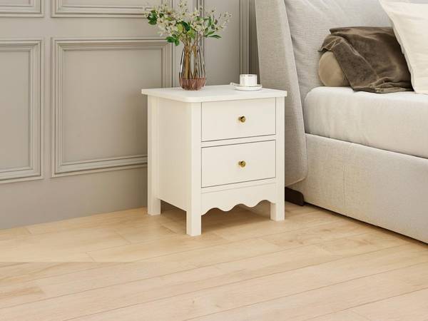 Nachttisch ILIZANA Weiß - Holz teilmassiv - 40 x 50 x 45 cm