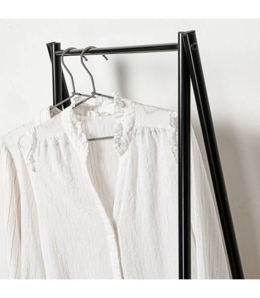 Garderobenständer mit 2 Regalen Schwarz - Metall - 40 x 151 x 65 cm