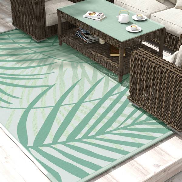 Outdoor-Teppich 844-786V00MX Grün - Kunststoff - 274 x 1 x 365 cm