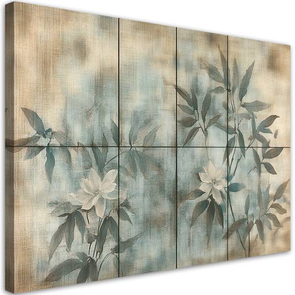 Wandbild pflanzensprossen und blumen 100 x 70 cm