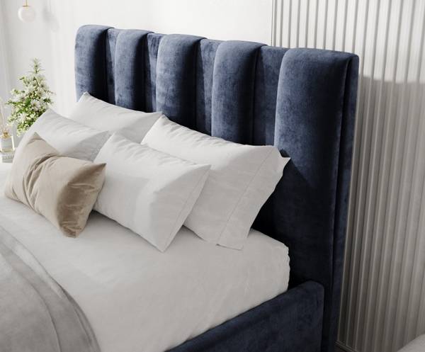 Polsterbett LOOM mit Stauraum Lotta Marineblau - Liegefläche Breite: 160 cm