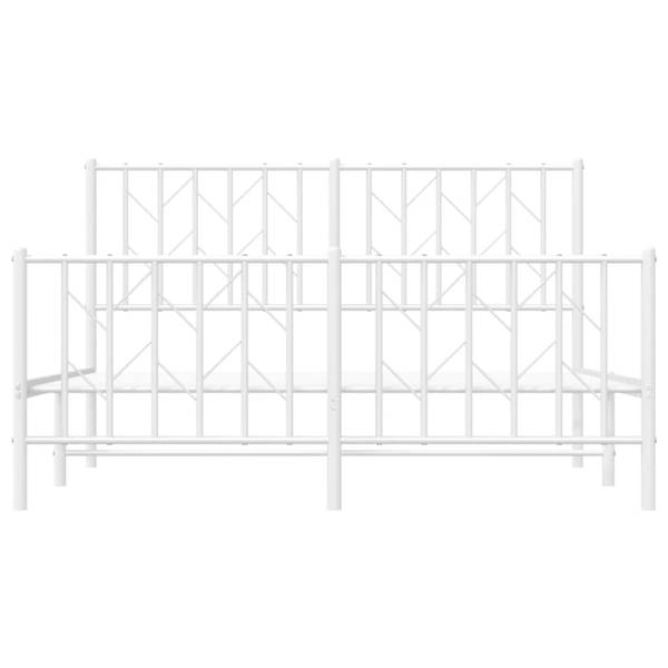 Bettgestell mit Kopf und Fußteil X520 Weiß - Metall - 146 x 90 x 207 cm
