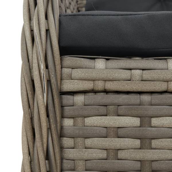 Garten-Essgruppe 3048866-3 5-teilig Grau - Polyrattan - 80 x 74 x 80 cm