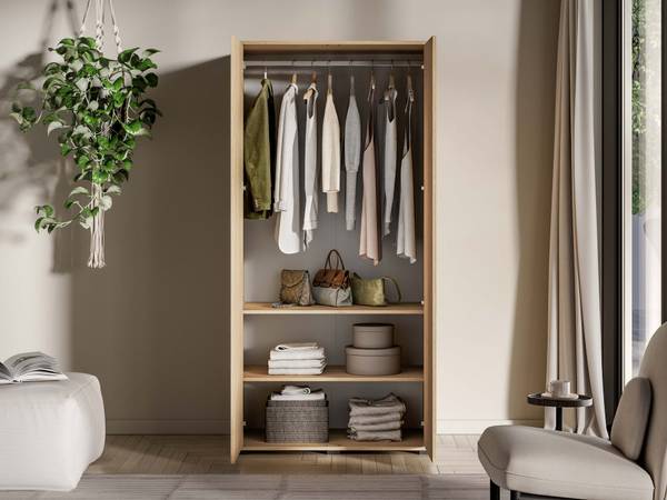 Kleiderschrank HEGGERS Braun - Melamin - 92 x 190 x 52 cm