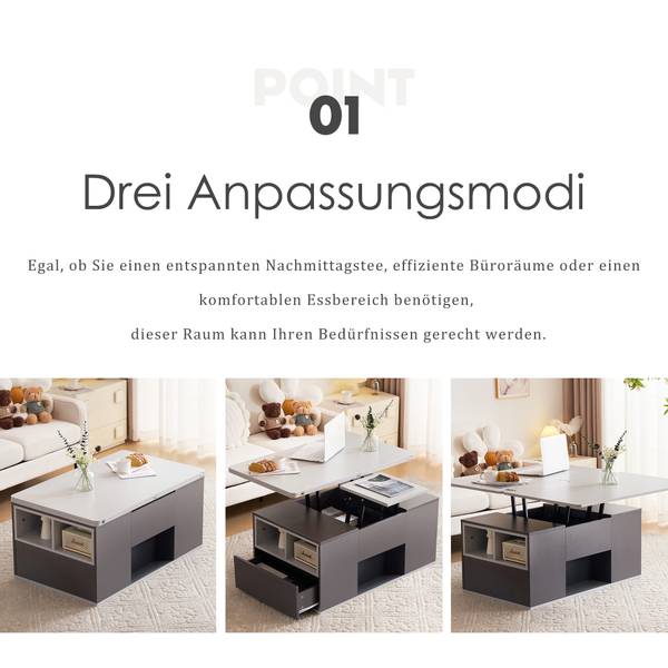 Couchtisch AegisKrynnathor Grau - Holzwerkstoff - 100 x 47 x 51 cm