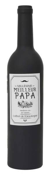 Weinset Bottle Box 5-tlg. Schwarz - Silber - Metall - 33 x 8 x 8 cm