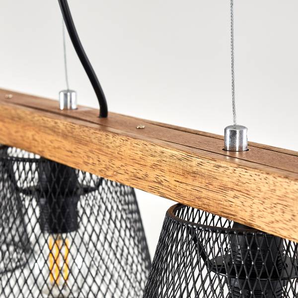 Pendelleuchte Arabba Schwarz - Holzwerkstoff - Metall - 18 x 94 x 22 cm