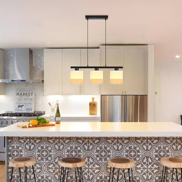 Pendelleuchte Yazvac Weiß - Metall - 5 x 120 x 25 cm