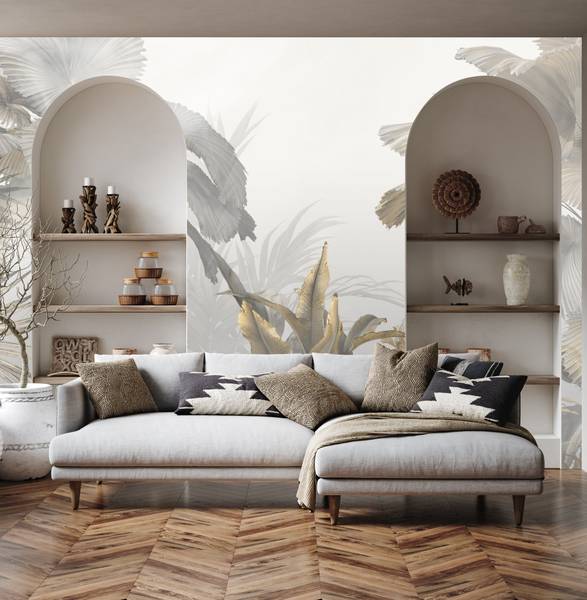 Fototapete tropische PFLANZEN Retro Stil 400 x 280 x 280 cm