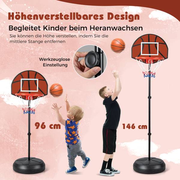 Basketballkorb EB59080DE Schwarz - Metall - 43 x 180 x 43 cm