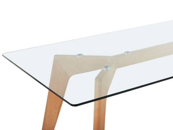 Table de salle à manger HUDSON Marron - Verre - 90 x 75 x 90 cm