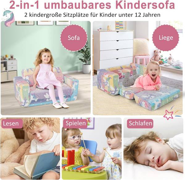 Kindersofa HY10150CL Textil - 80 x 42 x 51 cm