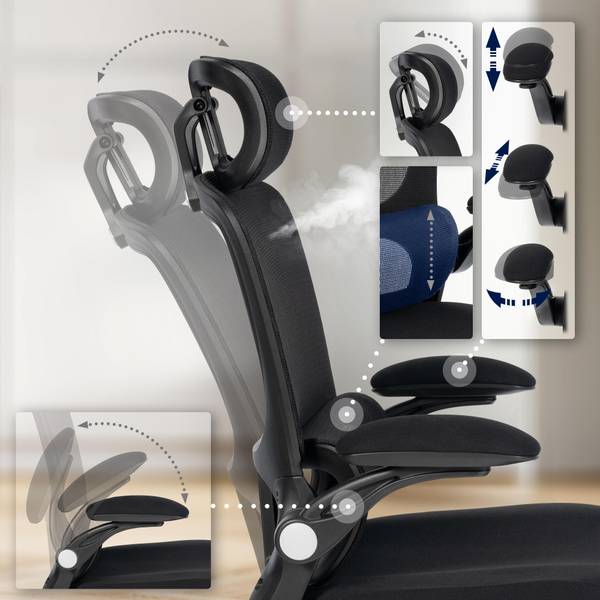 Bürostuhl Newberg Schwarz - Textil - 67 x 114 x 70 cm